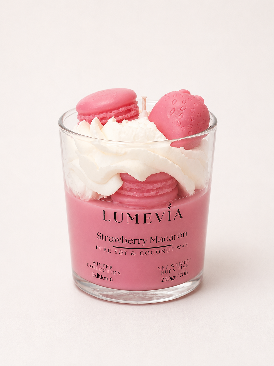 Candle Strawberry Macaron